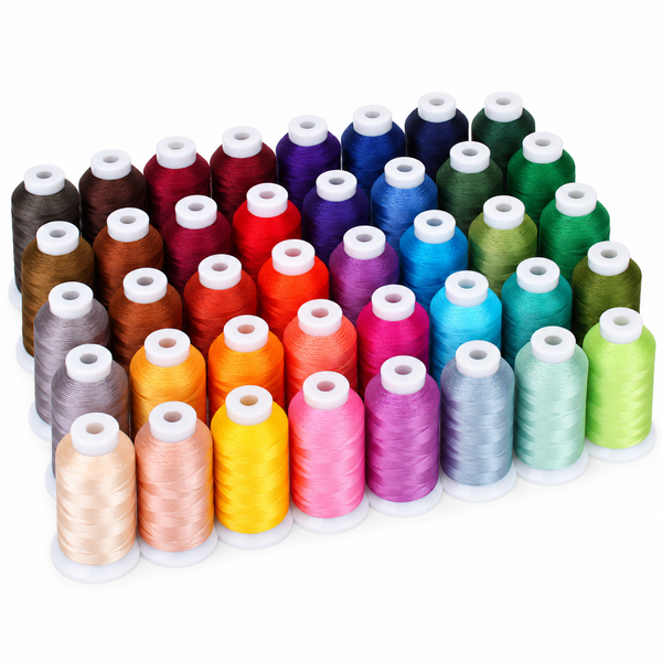 40 Colors Polyester Embroidery Thread Set- 1000M Cones - Set B - Threadart.com