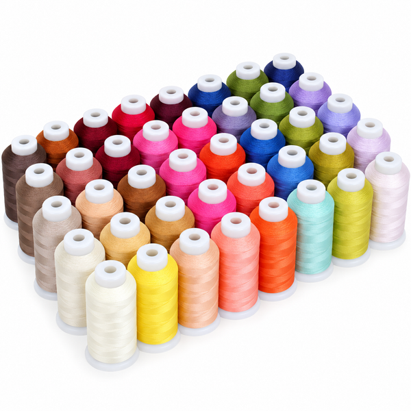 40 Colors Polyester Embroidery Thread Set- 1000M Cones - Set C - Threadart.com