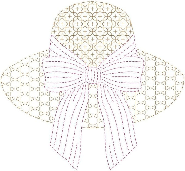 Sashiko Cloth • Sunhat Wash-Away Design