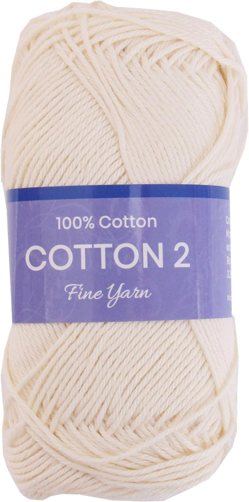 Crochet Cotton Yarn - Off White - #2 Sport Weight - 50 gram skeins - 165 yds - Threadart.com