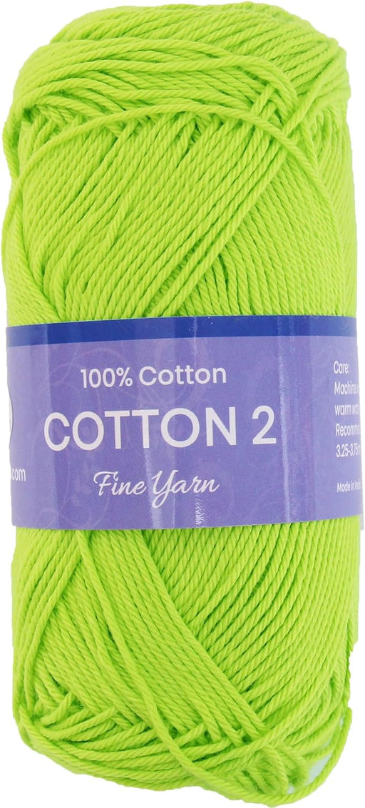 Crochet Cotton Yarn - Lime Green - #2 Sport Weight - 50 gram skeins - 165 yds - Threadart.com
