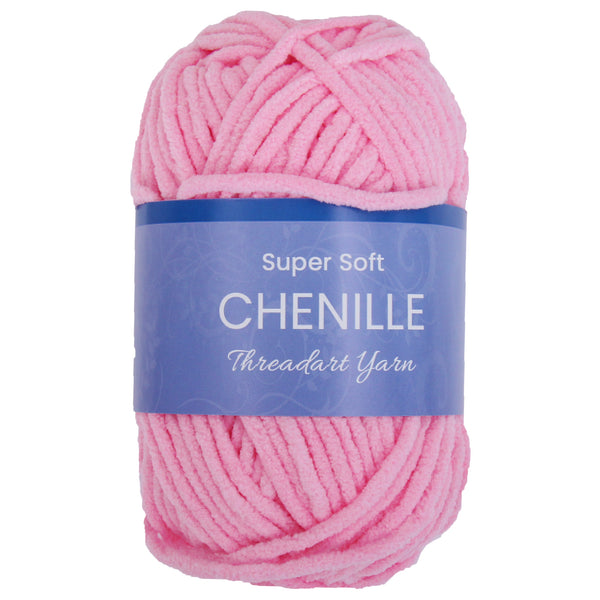 Super Soft Chenille Yarn - #5 - Pink - Threadart.com