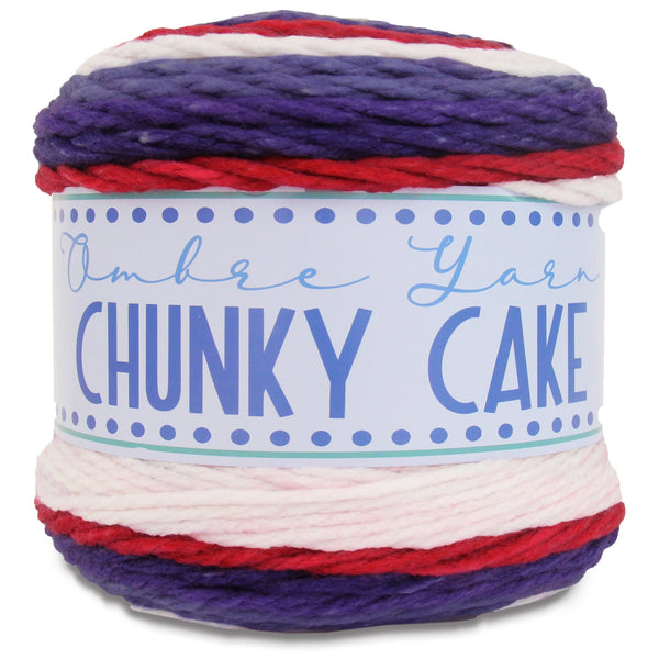 Ombre Yarn - Big Chunky Yarn Cake - Patriotic Shades – Thick Super Bulky #6 - Threadart.com