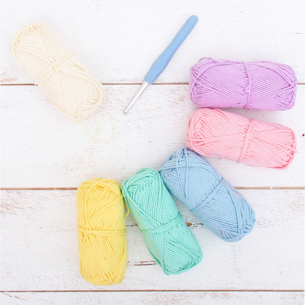 Crochet 100% Pure Cotton Yarn #4 Set - 6 Pack of Cupcake Colors - Threadart.com