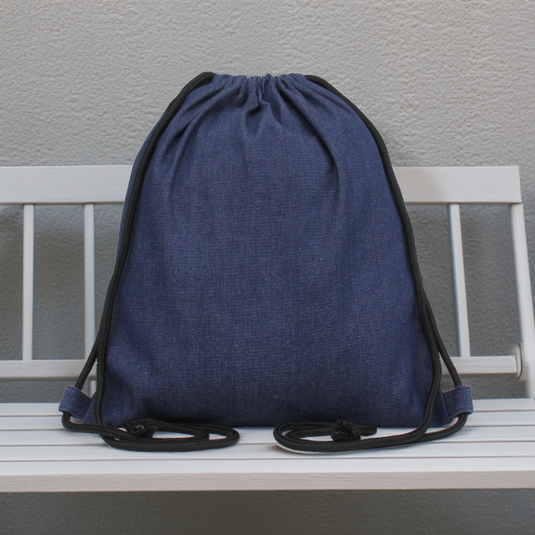 Denim Cinch Drawstring Tote Bag BackPack - - Threadart.com