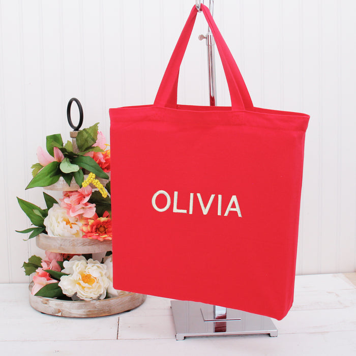 Personalized Canvas Tote Bags - Embroidered Custom Text - Threadart.com