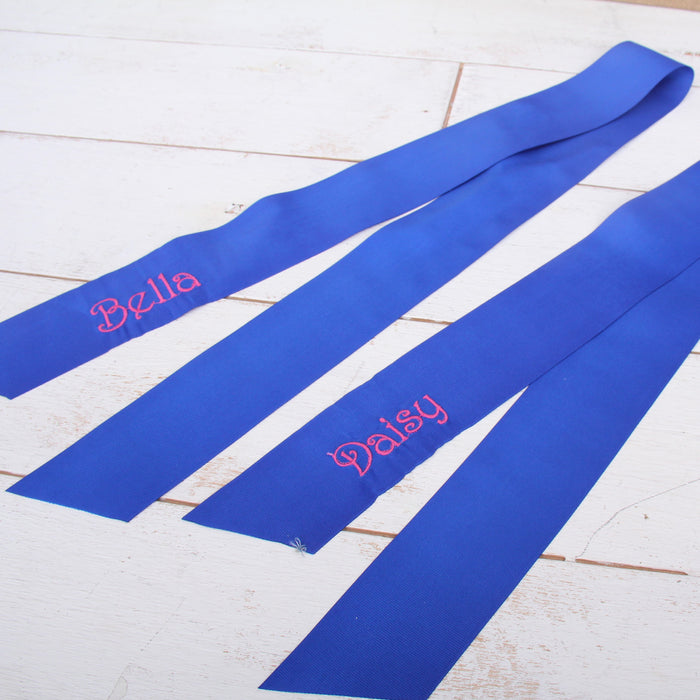 Personalized Ribbon Sash Twilly with Embroidery Name on Grosgrain Ribbon - Threadart.com