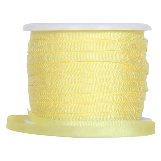 Silk Ribbon 4mm Yellow x 10 Meters No. 656 - Threadart.com