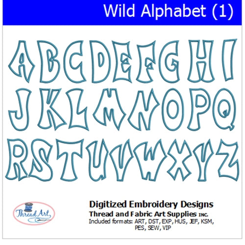 Machine Embroidery Designs - Wild Alphabet (1) - Threadart.com