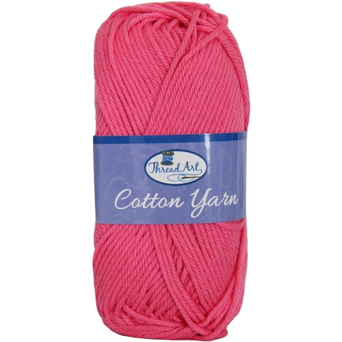 Crochet Cotton Yarn - #4 - Hot Pink - 50 gram skeins - 85 yds - Threadart.com