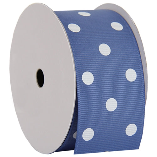 Grosgrain Dots Ribbon 1 1/2" - 5 Yards - Country Blue - Threadart.com