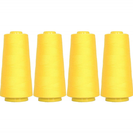 Four Cone Set of Polyester Serger Thread - Yellow 154 - 2750 Yards Each - Threadart.com