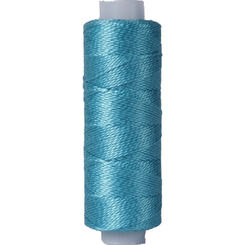 Perle (Pearl) Cotton Thread - Size 8 - Peacock Blue - 75 Yard Spools - Threadart.com