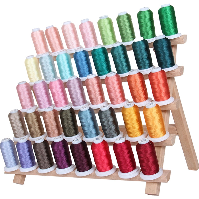 40 Cones of 500 Meters Polyester Machine Embroidery Thread - Vivid Set - Threadart.com