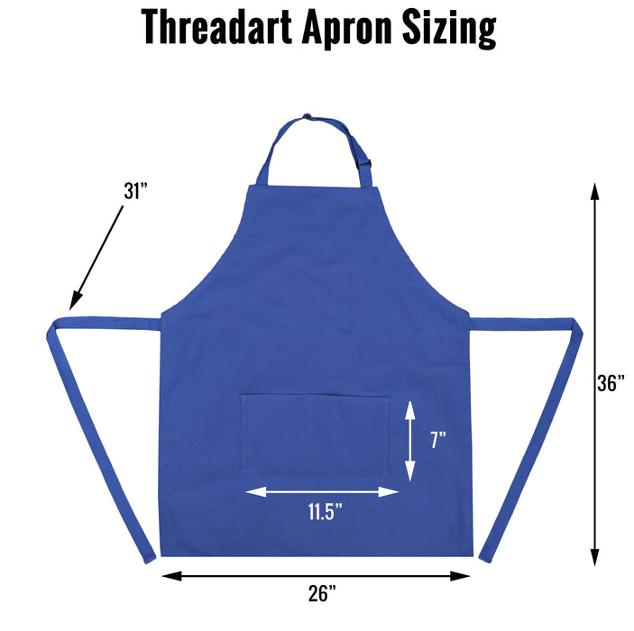 Black Canvas 100% Cotton Adjustable Apron Bib with Twin Pockets - Threadart.com
