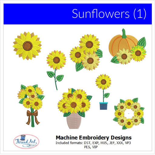 Machine Embroidery Designs - Sunflowers 1 - Threadart.com