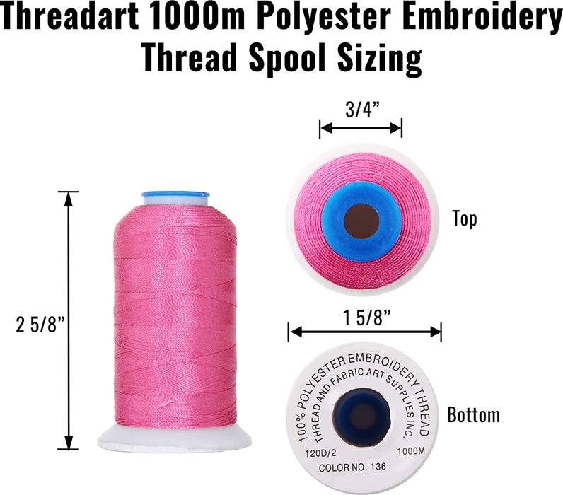 Black Embroidery Thread No. 102 - 1000 Meters Machine Embroidery Polyester Thread - Threadart.com