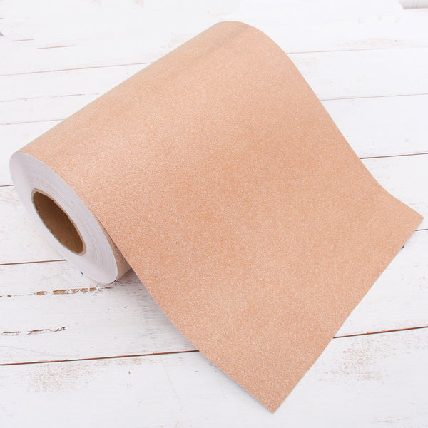 Bronze Glitter Vinyl Peel and Stick Paper Self Adhesive 12" Wide - Threadart.com