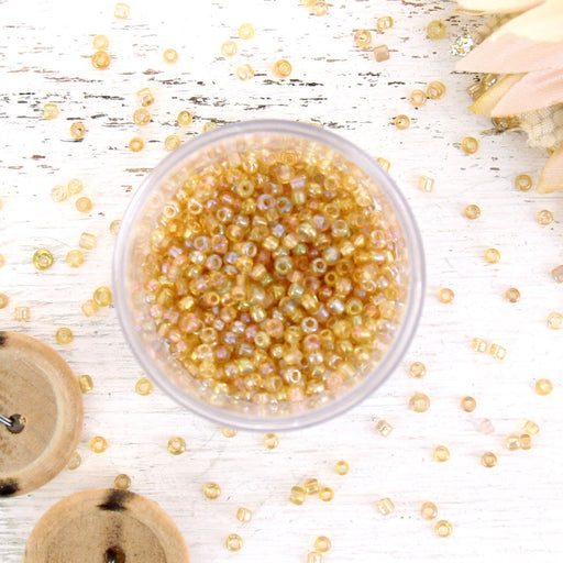 Gold Glass Seed Beads, Size 12, Round - Threadart.com