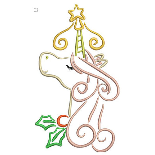 Machine Embroidery Designs - Unicorns at Christmas - Threadart.com