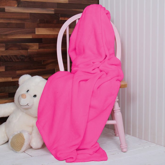 Pack of 3 Plush Fleece Blanket - Hot Pink - Threadart.com