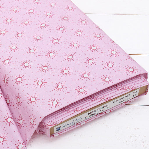 Premium Cotton Quilting Fabric Sold By The Yard - Patterned Circles Pink 6 - Threadart.com