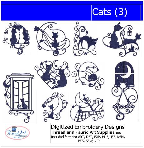 Machine Embroidery Designs - Cats(3) - Threadart.com