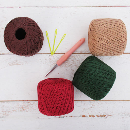 Cotton Crochet Thread Set - Jewel Colors - Size 10 - Four 175 Yd Balls - Threadart.com