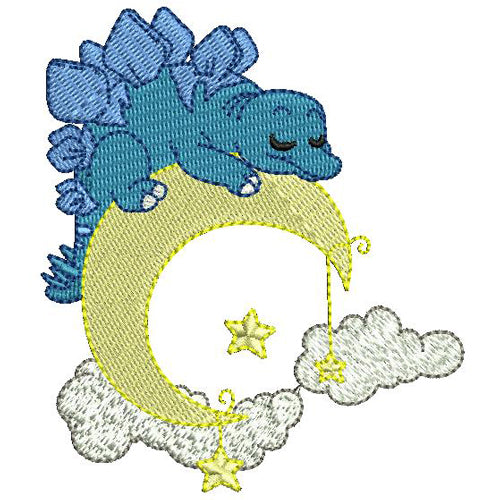 Machine Embroidery Designs - Sleeping Dinos (1) - Threadart.com