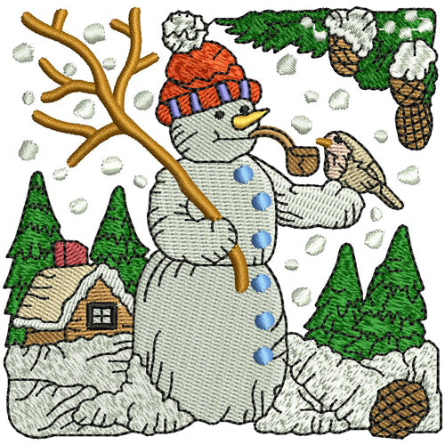 Machine Embroidery Designs - Snowman (3) - Threadart.com