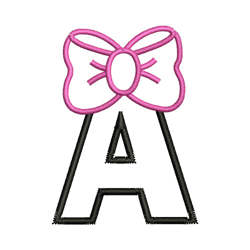 Machine Embroidery Designs - Bow Alphabet (1) - Threadart.com