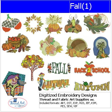 Fall Embroidery Designs • 15 Designs