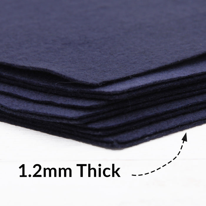 Dark Navy Felt 12" x 10 Yard Roll - Soft Premium Felt Fabric - Threadart.com