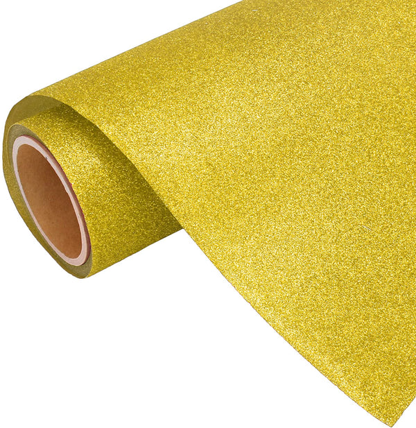 Gold Glitter Iron On Vinyl 20" Wide Sold By the Yard - Threadart.com