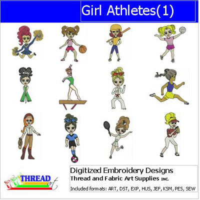Machine Embroidery Designs - Girl Athletes(1) - Threadart.com