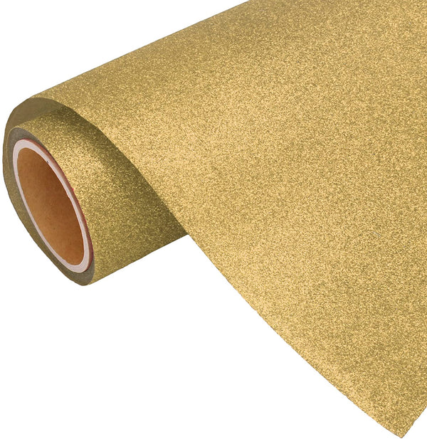 Light Gold Glitter Iron On Vinyl 20" Wide Sold By the Yard - Threadart.com