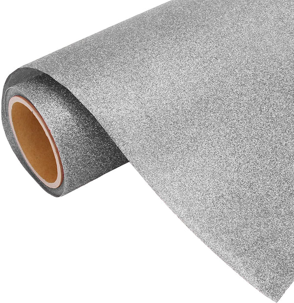 Silver Glitter Iron On Vinyl 20" Wide Sold By the Yard - Threadart.com