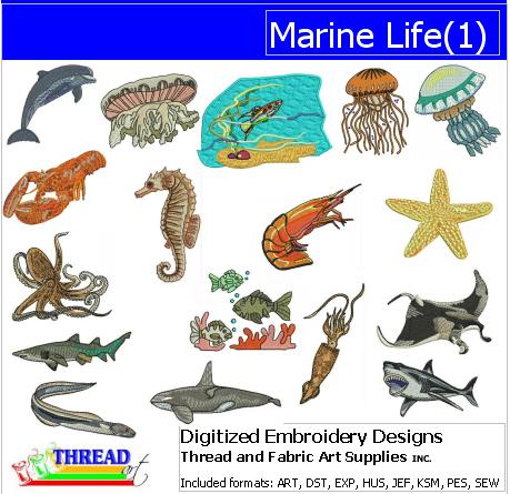 Machine Embroidery Designs - Marine Life(1) - Threadart.com