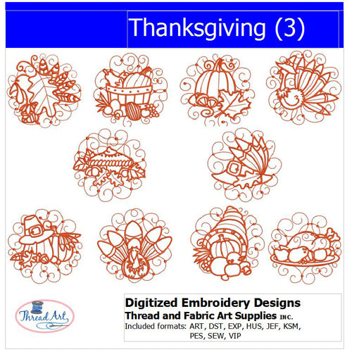 Machine Embroidery Designs - Thanksgiving(3) - Threadart.com