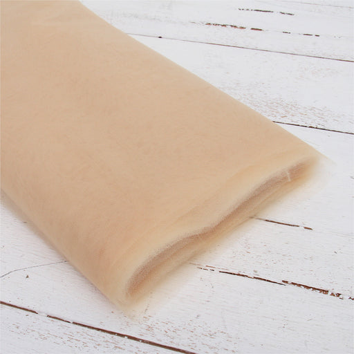 Premium Soft Tulle Fabric - 20 Yards by 54" Wide - Beige - Threadart.com