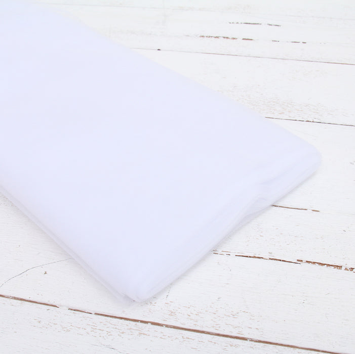 Premium Soft Tulle Fabric - 20 Yards by 54" Wide - White - Threadart.com