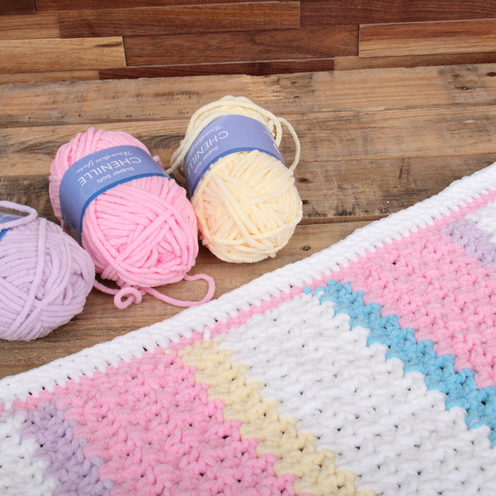 Crochet a Super Soft Chenille Baby Blanket
