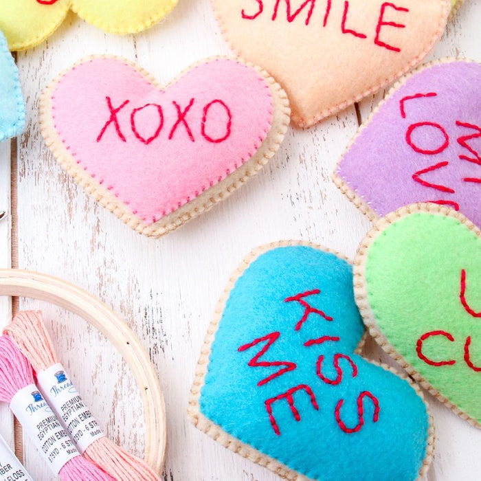 DIY Felt Candy Heart Plushies