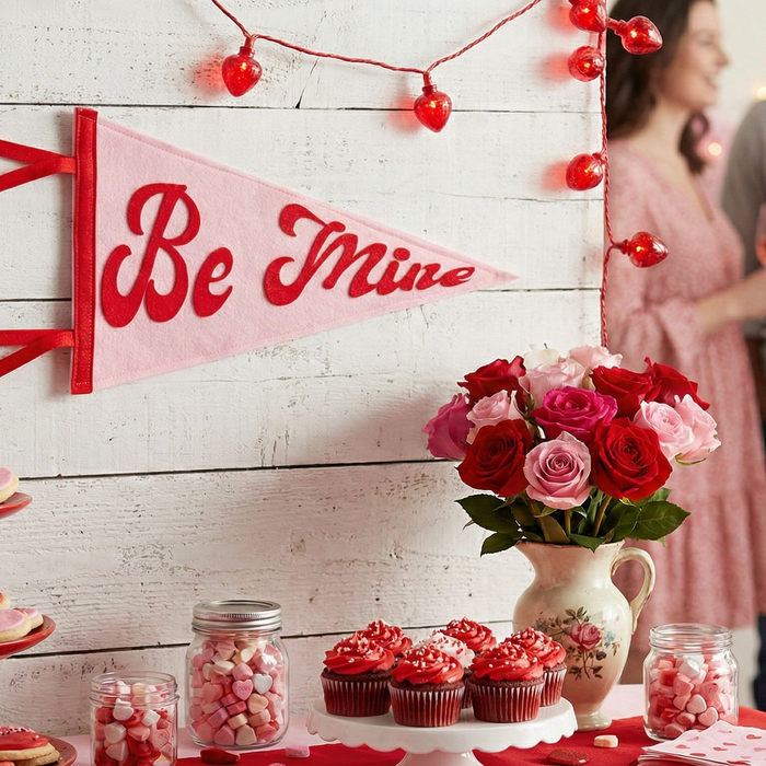 Valentine Felt Flag Pennant