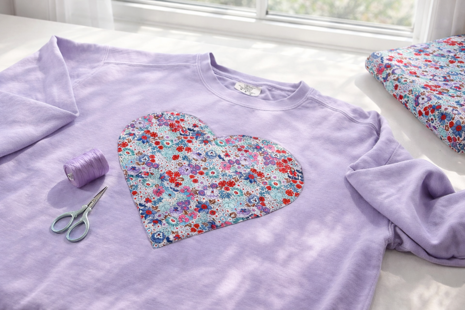 How to Add a Large Fabric Applique Heart to a Sweatshirt