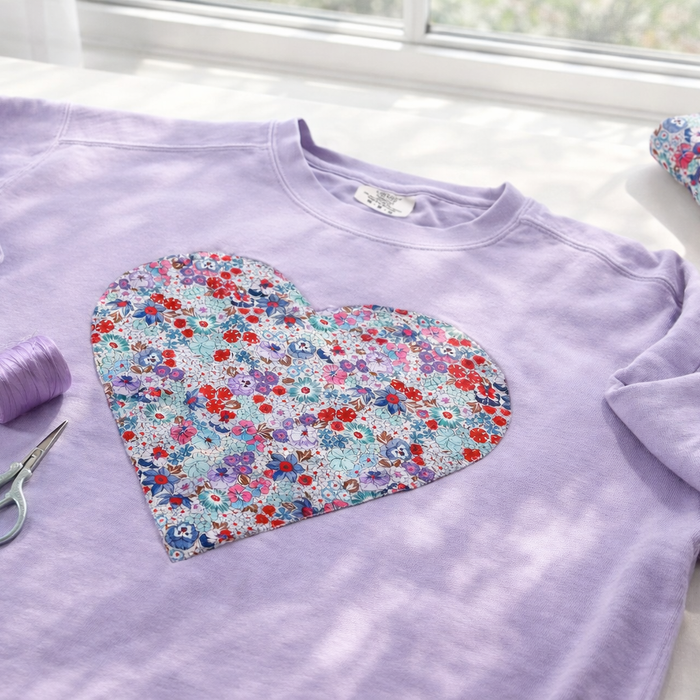 How to Add a Large Fabric Applique Heart to a Sweatshirt