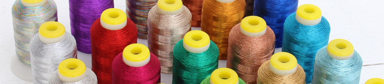 Metallic Shimmer Thread in Various Colors, Dark Multi Colored