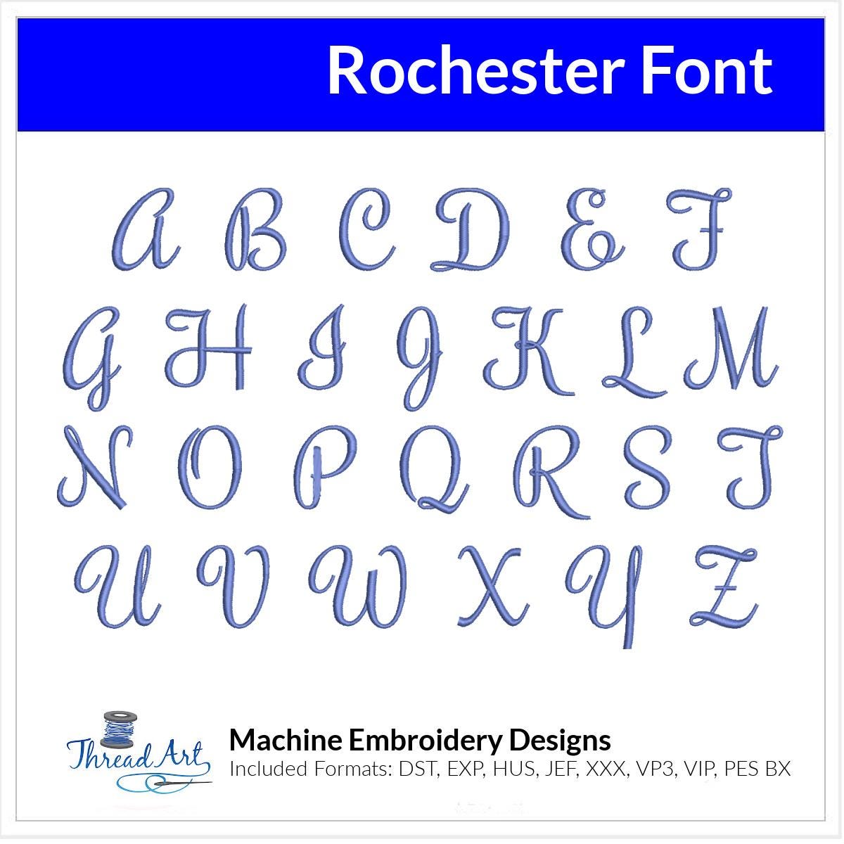 Rochester Font Machine Embroidery Design Set - Alphabet Letters Number ...