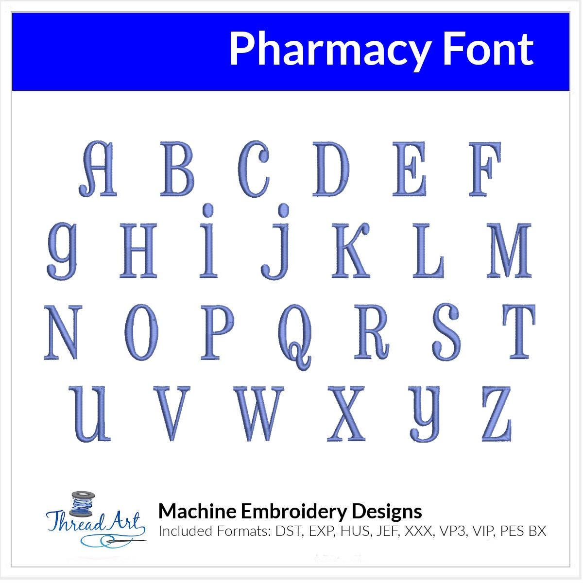 Pharmacy Font Machine Embroidery Design Set - Alphabet Letters Numbers ...