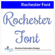 Rochester Font Machine Embroidery Design Set - Alphabet Letters Numbers BX Font - Download 9 Formats and 4 Sizes - Threadart.com